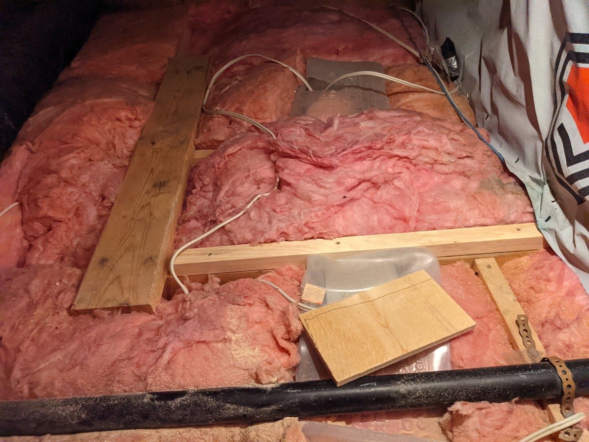 Armour Heights attic before safe furnace access improvements