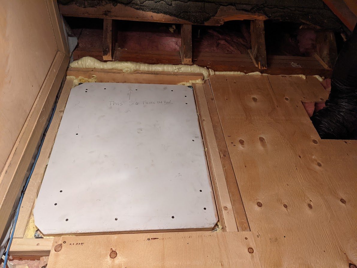 Removable safe platform over Armour Heights attic opening